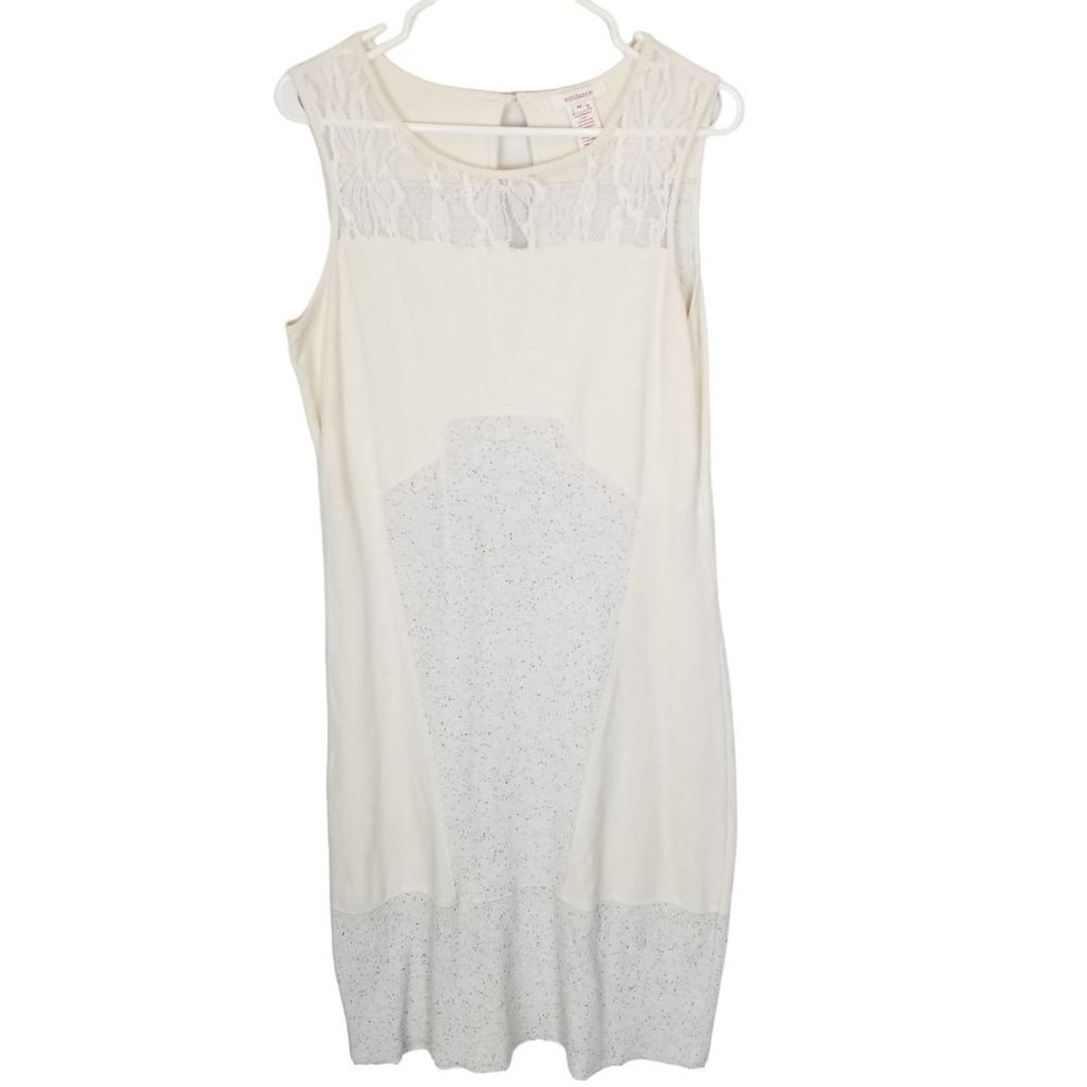 Sundance Womens M Ivory French Terry Knit Lace Sle - Picture 2 of 9